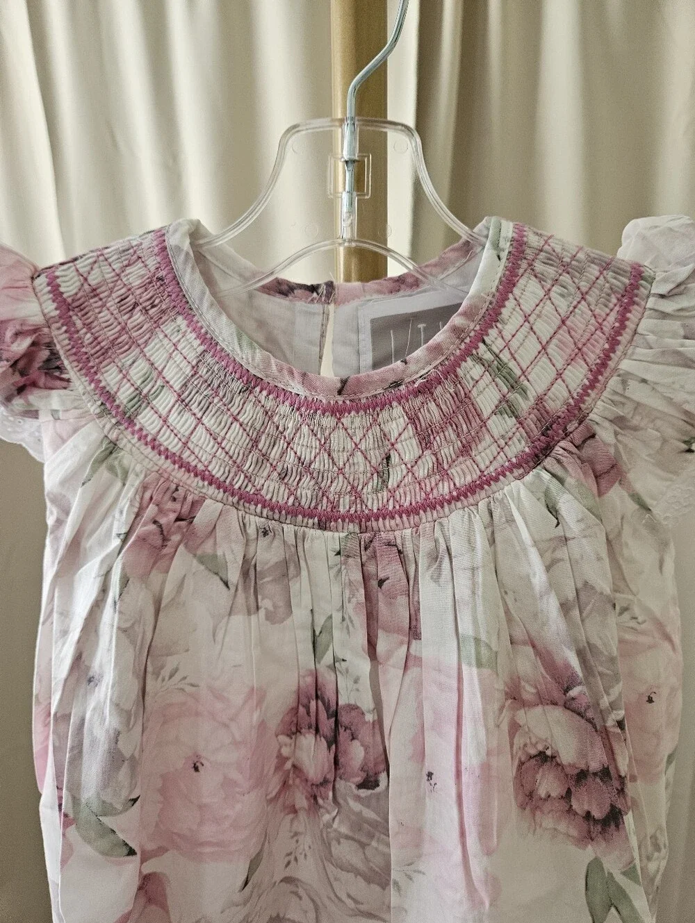 Lil Cactus Blush Pink Rose Smocked Dress | Size 3T